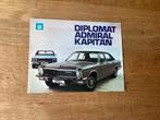 Opel Diplomat Admiral Kapitän brochure 1970, Ophalen of Verzenden, Gelezen, Opel