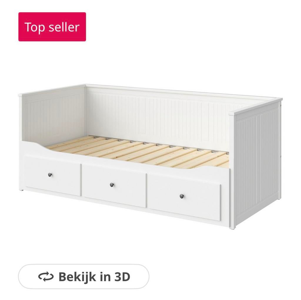 Bed, Ophalen, Gebruikt, Eenpersoons, Wit