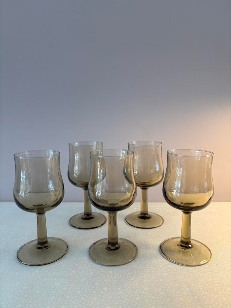 Vintage Luminarc rookglas portglazen, *, Verzenden, *, Zo goed als nieuw