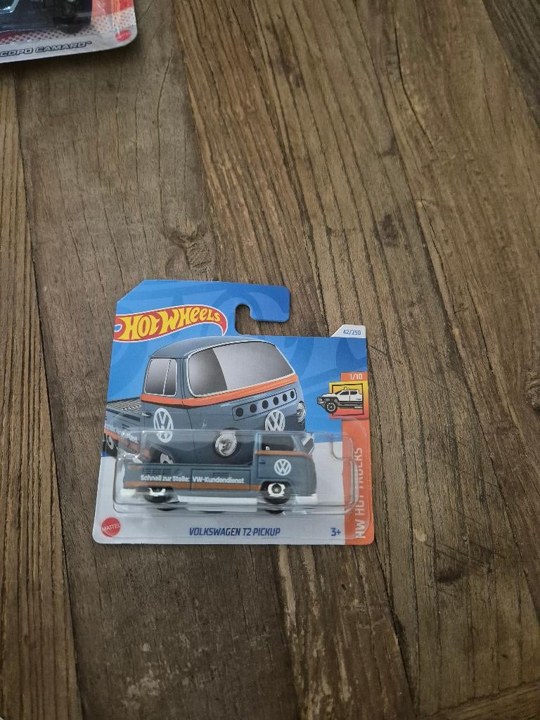 Hot Wheels Volkswagen VW T2 Pickup HW Hot Trucks grijs, Hobby en Vrije tijd, Modelauto's | Overige schalen, Ophalen of Verzenden