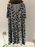 Ophelia katoenen tricot jurk grijs+zwarte print mt XL izgs, Ophalen of Verzenden, Gedragen, Grijs, Jurk