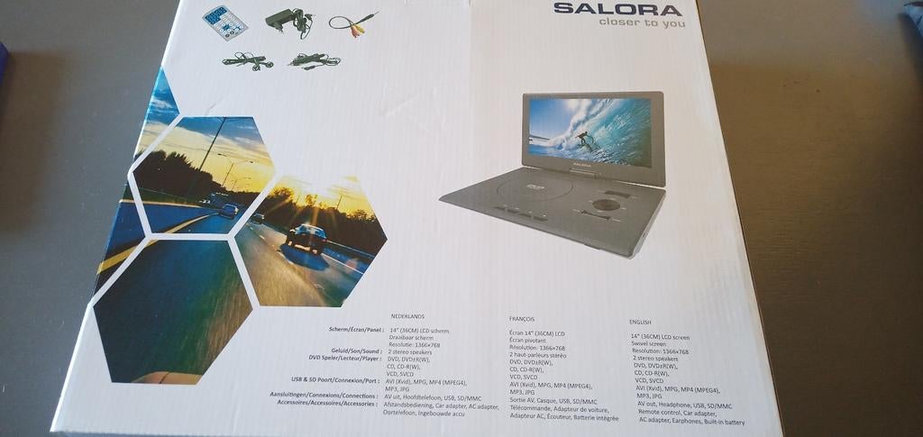 Salora Portable DVD speler DVP1400, Audio, Tv en Foto, Dvd-spelers, Ophalen of Verzenden, Zo goed als nieuw, Overige merken