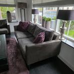 Lederen bankset en fauteuils, Huis en Inrichting, Banken | Bankstellen, Ophalen, Driepersoons, Zo goed als nieuw, Rechte bank