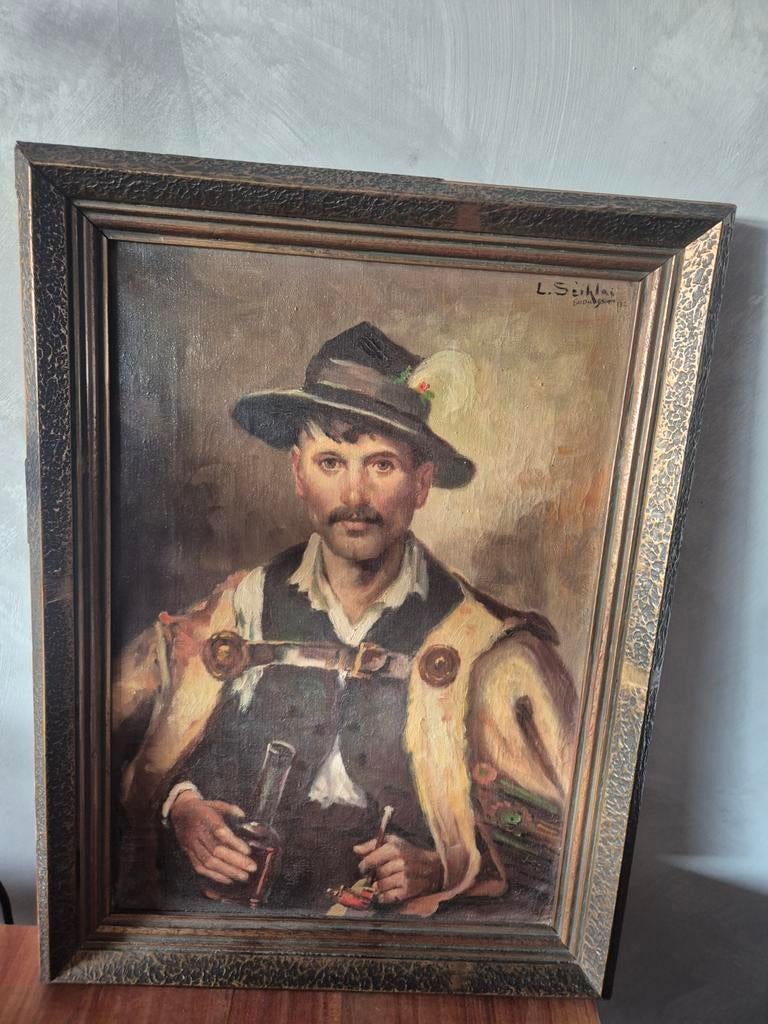 Prachtig schilderij van man in traditionele klederdracht, Ophalen