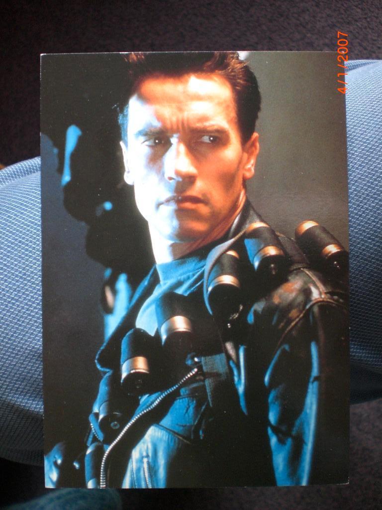 kaart Arnold Schwarzenegger, Ophalen of Verzenden, 1980 tot heden, Ongelopen, Sterren en Beroemdheden