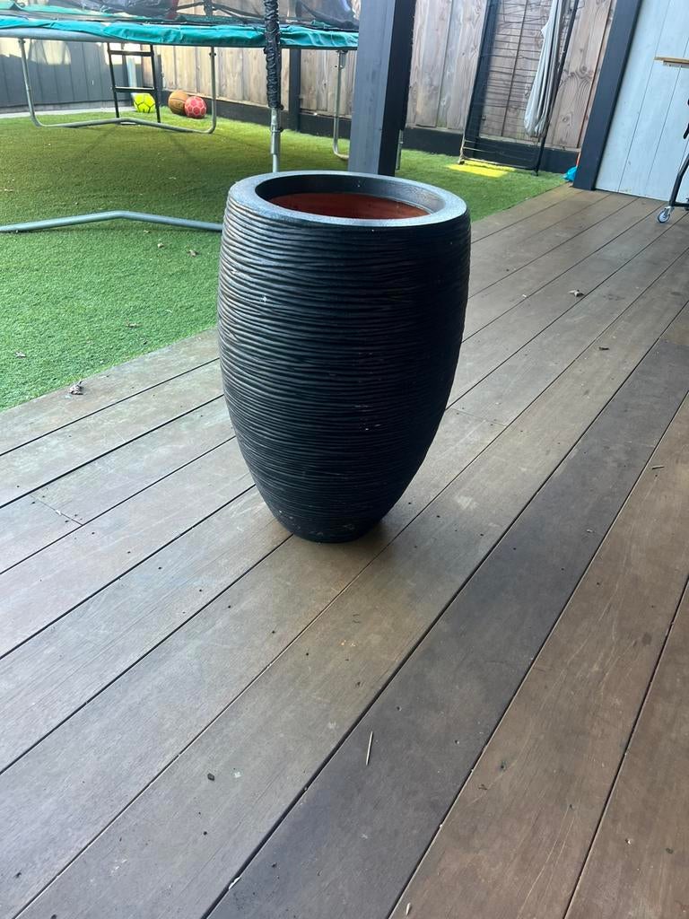 Xxl bloembak zwart, Tuin en Terras, Bloempotten, Kunststof, 40 cm of meer, Rond, Ophalen of Verzenden