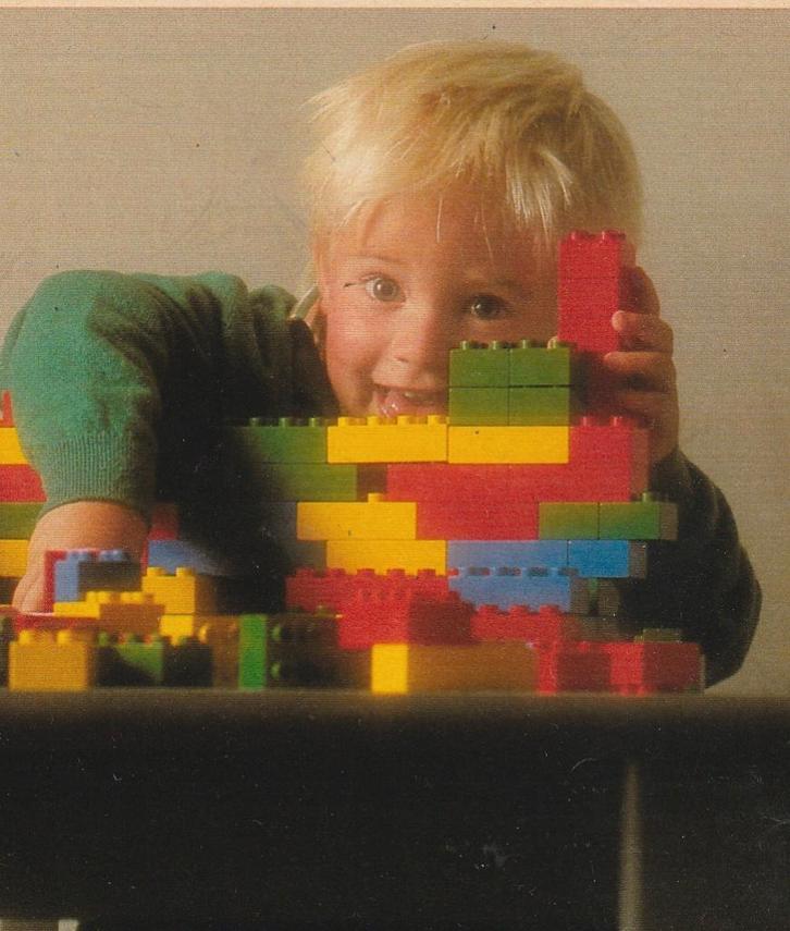 Retro reclame 1987 Bambix kinder pap jongetje met Lego Duplo, Verzamelen, Retro, Overige typen, Verzenden