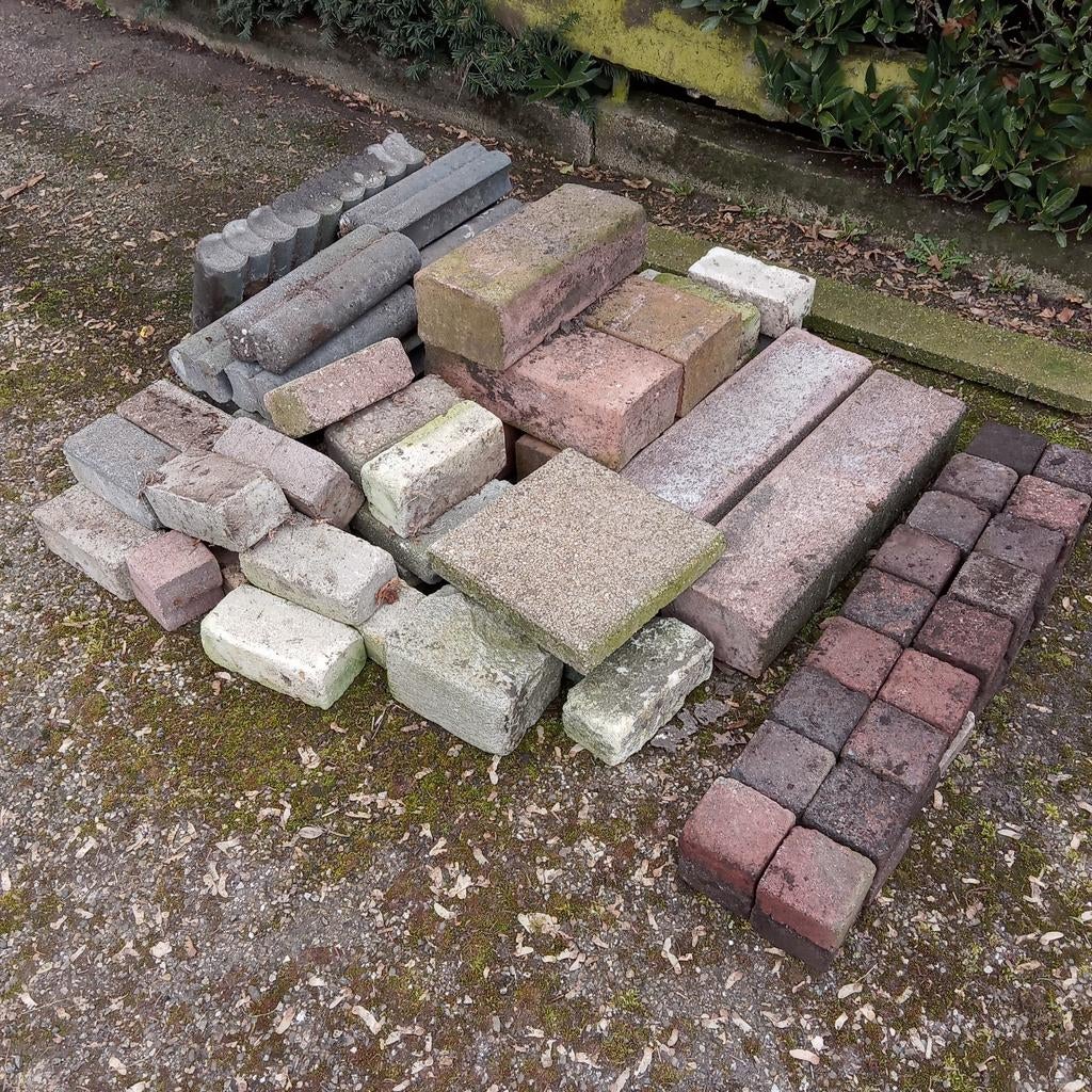 Restant tuin stenen - gratis, Tuin en Terras, Ophalen, Gebruikt, Klinkers, Minder dan 5 m²