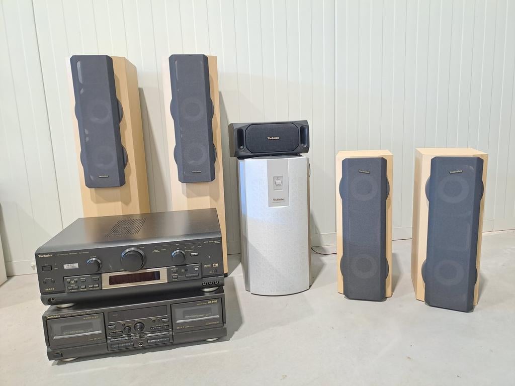 Technics SA-DX1050 Home Cinema Set met Speakers, Gebruikt, Losse componenten, Cassettedeck, Ophalen