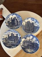 Enoch Wedgwood Bordjes Engels Blauw Wit Set van 4 schaaltjes, Ophalen of Verzenden