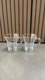 2x L’OR espresso glazen met gouden rand, Ophalen of Verzenden, ., ., .