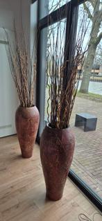 2 Grote Portugese Vazen met Decoratie - 1 Meter Hoog, Overige materialen, Overige kleuren, Ophalen of Verzenden, Zo goed als nieuw