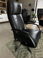 relax stoel zwart leer, Huis en Inrichting, Fauteuils, Ophalen, Gebruikt, Minder dan 75 cm, Leer