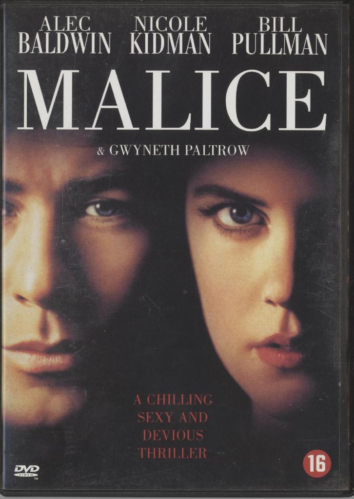 42) Malice: met Alec Baldwin en Nicole Kidman, Cd's en Dvd's, Vanaf 16 jaar, Ophalen of Verzenden, Gebruikt, Actiethriller