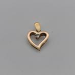 Gouden hart hanger 14k 585 met diamant, Sieraden, Tassen en Uiterlijk, Kettinghangers, Ophalen of Verzenden, Zo goed als nieuw