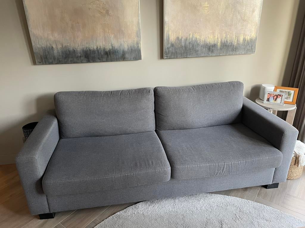 2 banken grijs, Ophalen, Gebruikt, 75 tot 100 cm, Rechte bank