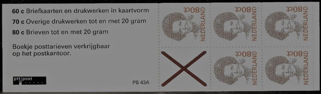 Nederland PB 43a Beatrix inversie., Postzegels en Munten, Postzegels | Nederland, Verzenden, Postfris