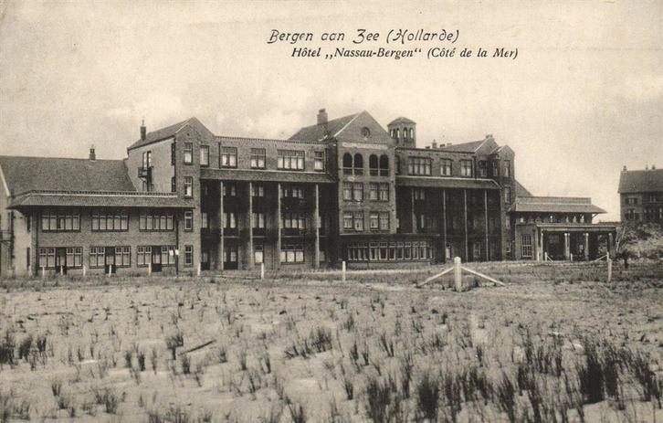 Bergen aan Zee, Hotel Nassau-Bergen - 1917 gelopen, Verzamelen, Ansichtkaarten | Nederland, Gelopen, Noord-Holland, Voor 1920
