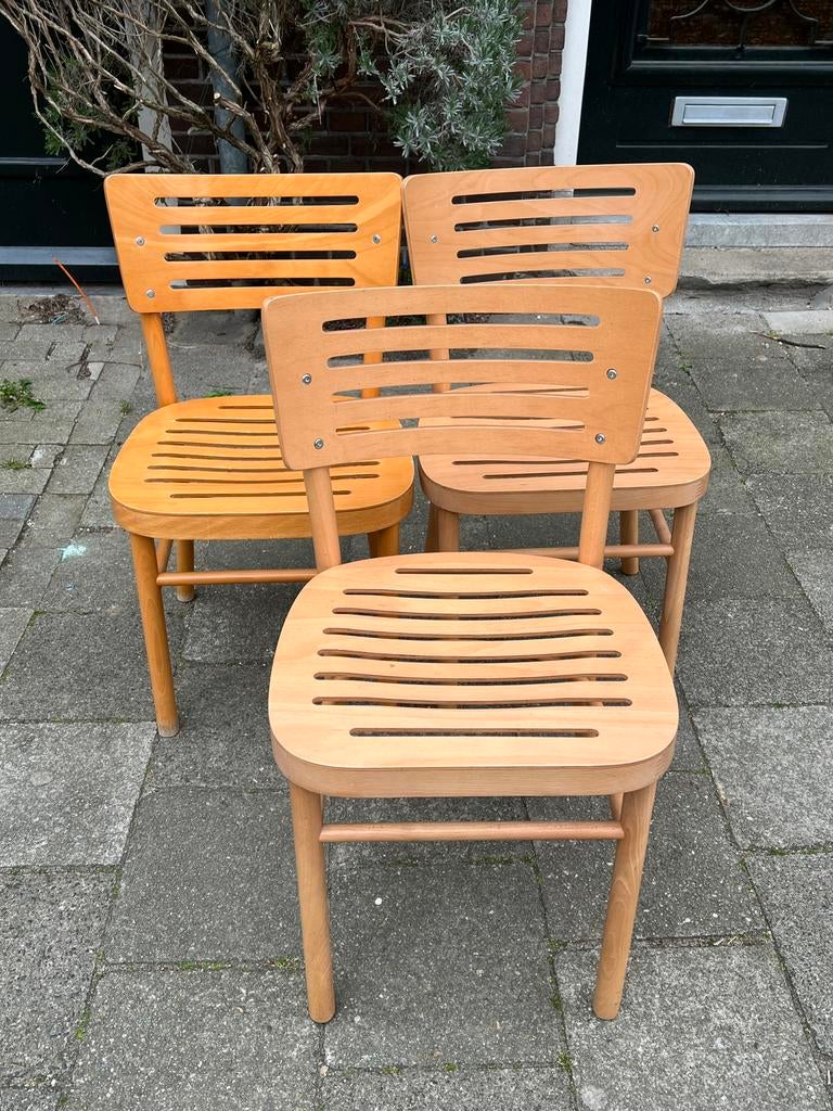 Vintage Ikea Balser stoel plywood pine fineer 1980/90  set/3, Ophalen, Gebruikt, Bruin, Vintage