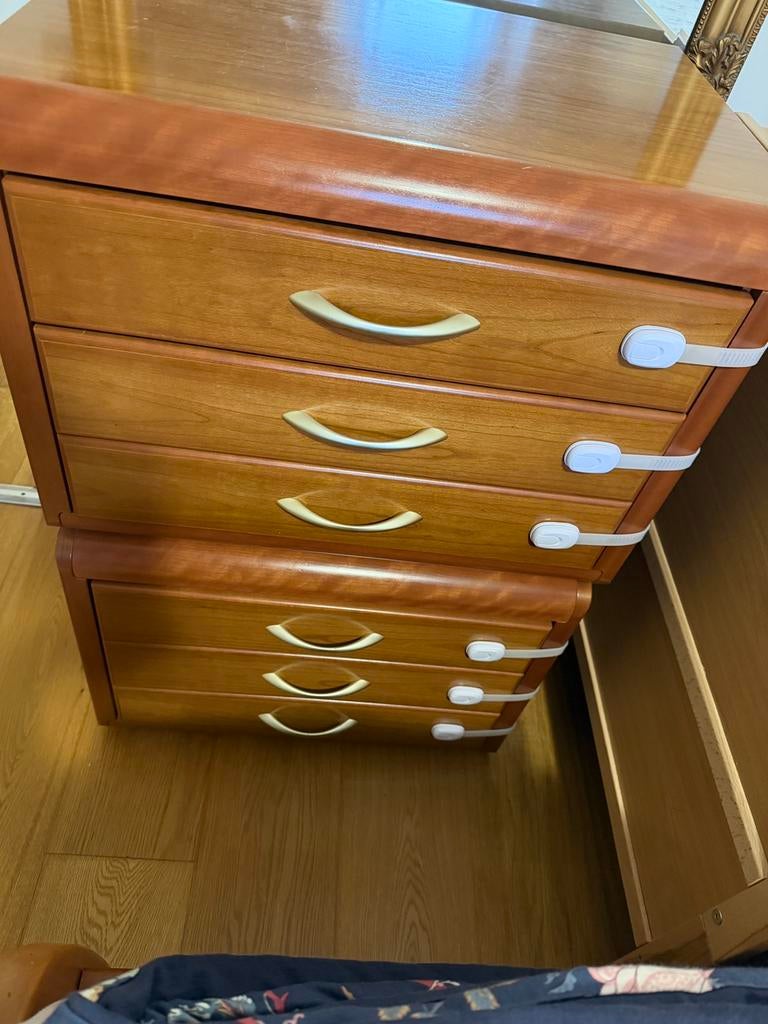 2 Houten ladekasten, Ophalen, 50 tot 100 cm, Zo goed als nieuw, Minder dan 100 cm
