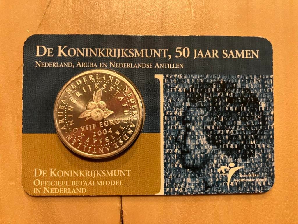 De Koninkrijksmunt zilveren 5 euro 2004, Koningin Beatrix, Zilver, Euro's, Ophalen of Verzenden