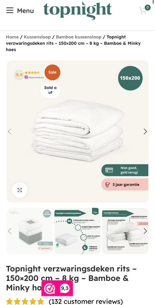 Verzwaringsdeken zomer & winter, Eenpersoons, Wit, Nieuw, Ophalen of Verzenden