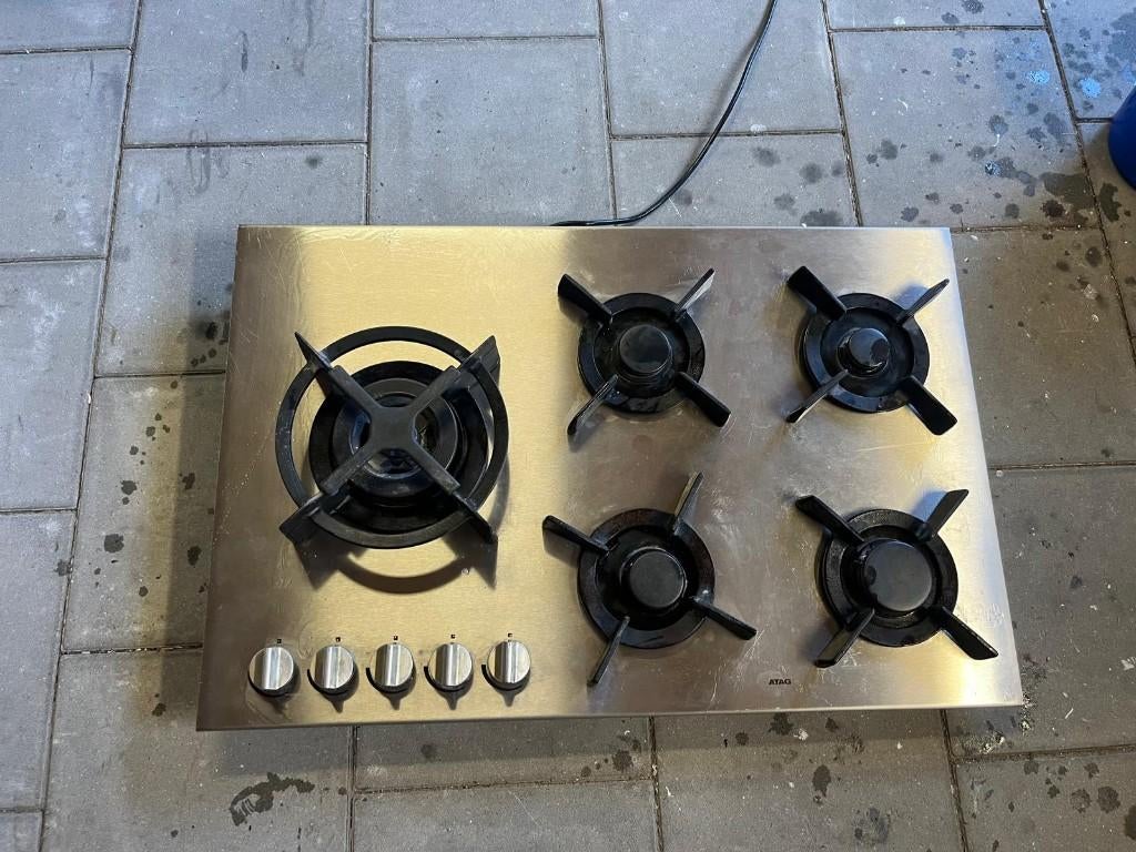 gasfornuis 5 pit ATAG, Ophalen, Gebruikt, Minder dan 85 cm, Inbouw