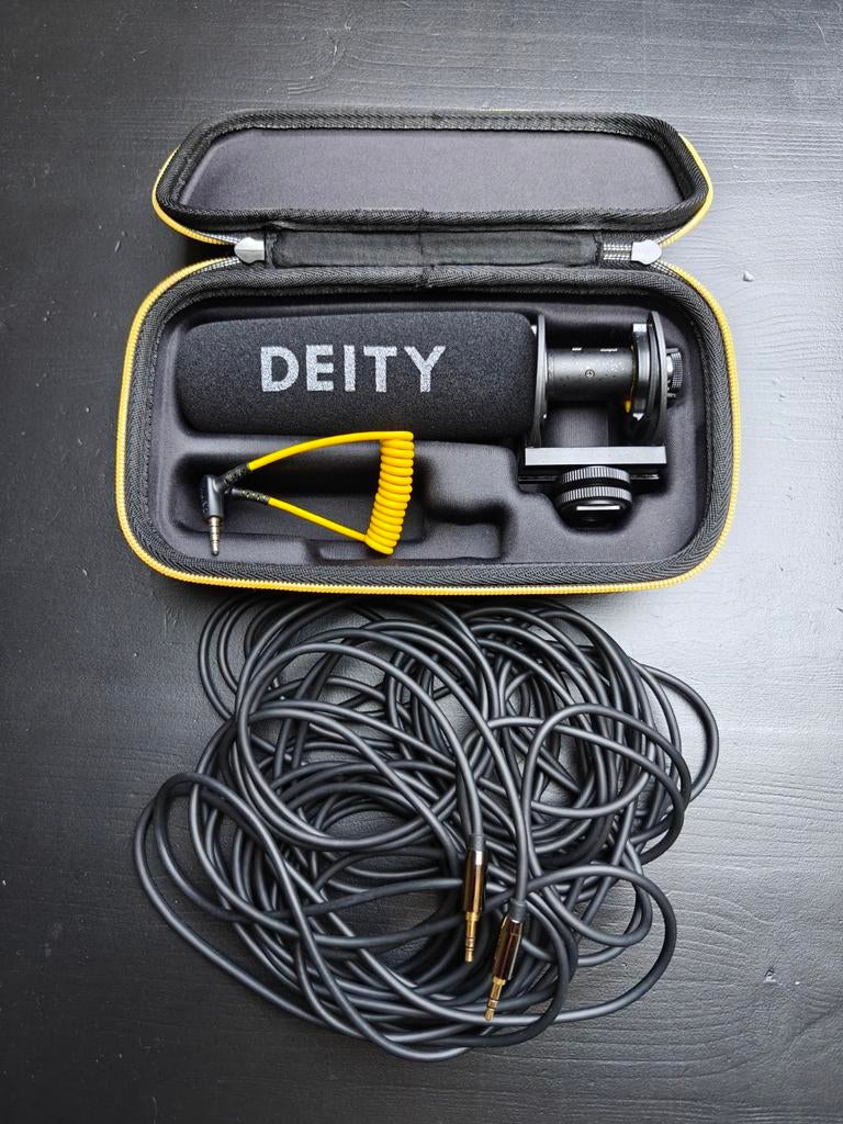 Deity Richtmicrofoon met Camera Opzetstuk en 5m Verlengsnoer, Ophalen of Verzenden, Zo goed als nieuw, Overige typen