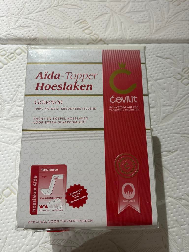 Cevilit Aida hoeslaken voor topper 80x200 Ecru! NIEUW -60%!!, Huis en Inrichting, Ophalen of Verzenden, Nieuw, Eenpersoons, Hoeslaken of Sloop