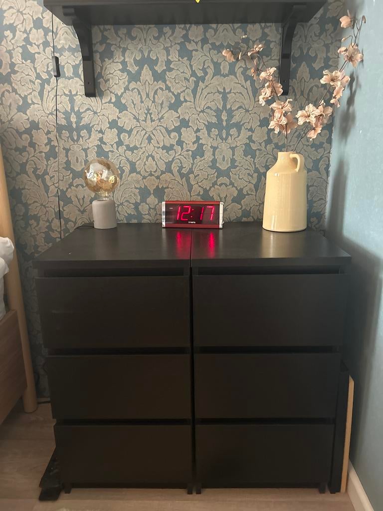 Nachtkastje Ladekast MALM 3x, Ophalen, Gebruikt, Minder dan 45 cm, 70 cm of meer