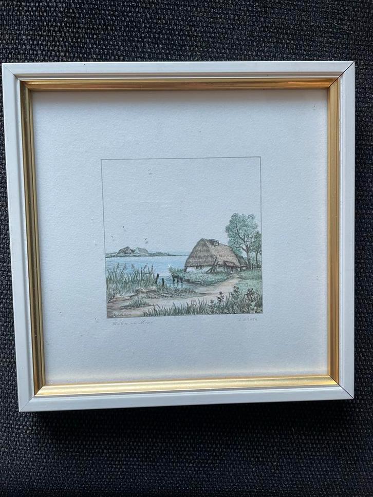 Schilderij Ludwig Urack (wd-30), Antiek en Kunst, Kunst | Etsen en Gravures, Ophalen of Verzenden