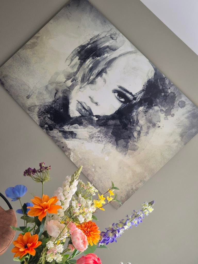 Schilderij aluminium plaat Vrouw, Antiek en Kunst, Ophalen of Verzenden