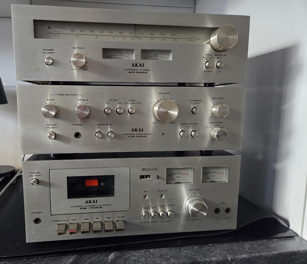 Akai tuner cassette deck versterker, Audio, Tv en Foto, Stereo-sets, Gebruikt, Cassettedeck, Tuner of Radio, Akai, Losse componenten