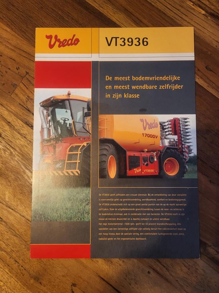 tractor folder Vredo VT3936 zelfrijder, Ophalen of Verzenden, Zo goed als nieuw
