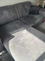 Mooie antracietkleurige bank met hocker, Ophalen, Gebruikt, Driepersoons, 75 tot 100 cm