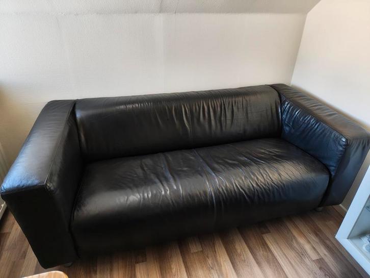 Zwarte Klippan bank, Huis en Inrichting, Banken | Bankstellen, Gebruikt, Tweepersoons, 150 tot 200 cm, 75 tot 100 cm, Ophalen