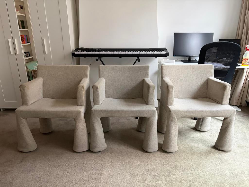 Moooi V.I.P. Eetkamerstoelen - Opknappers, Huis en Inrichting, Stoelen, Gebruikt, Overige kleuren, Drie, Ophalen of Verzenden