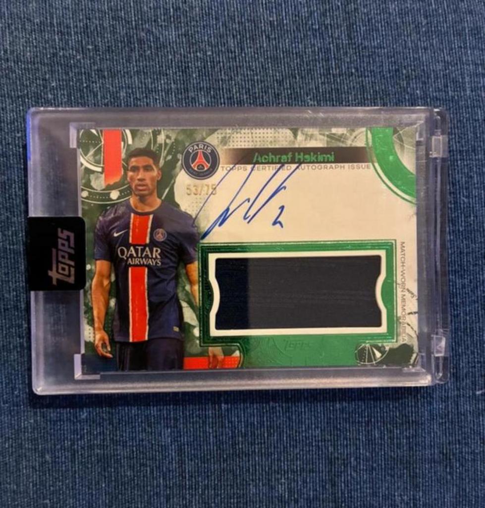Achraf Hakimi /75 Topps PSG, Ophalen of Verzenden, Zo goed als nieuw, Plaatje