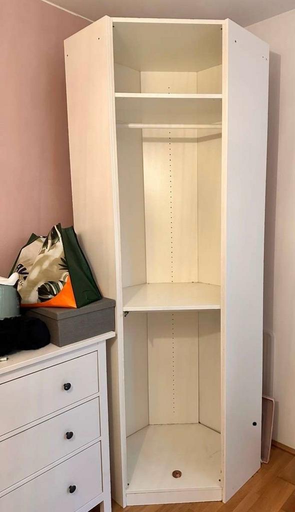 IKEA PAX hoekkast wit met plank en hangruimte, Ophalen, Met plank(en), Gebruikt, 200 cm of meer