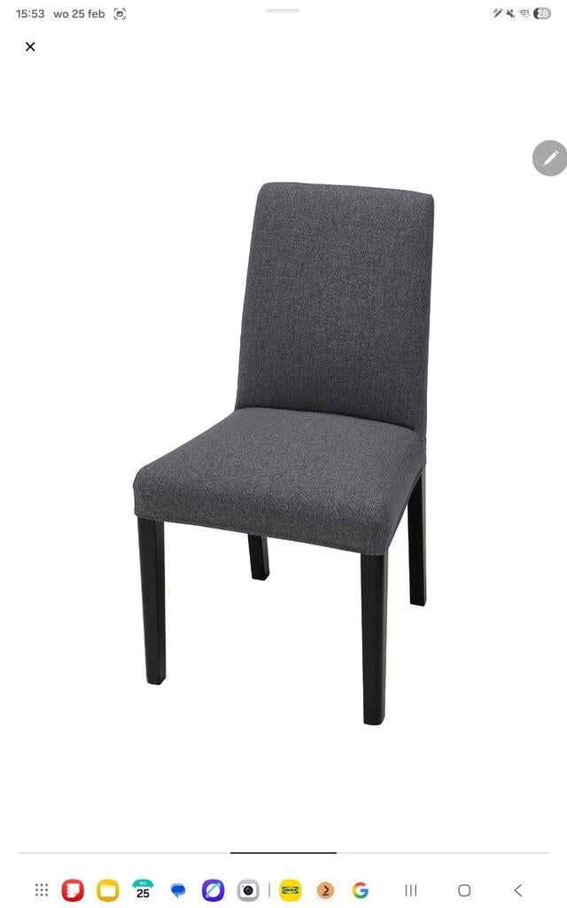 2 stoelhoezen Bergmund (Ikea), Huis en Inrichting, Stoelen, Ophalen of Verzenden, Zo goed als nieuw, Grijs, Twee