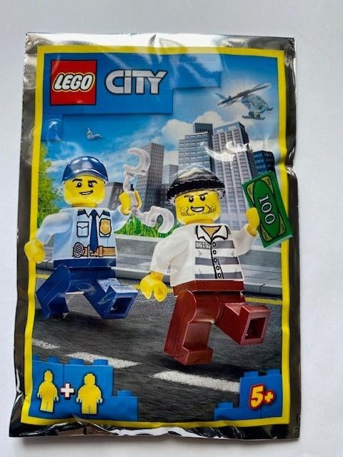 Lego 952016 City Politieman en boef minifiguur foil pack, Ophalen, Nieuw, Complete set, Lego