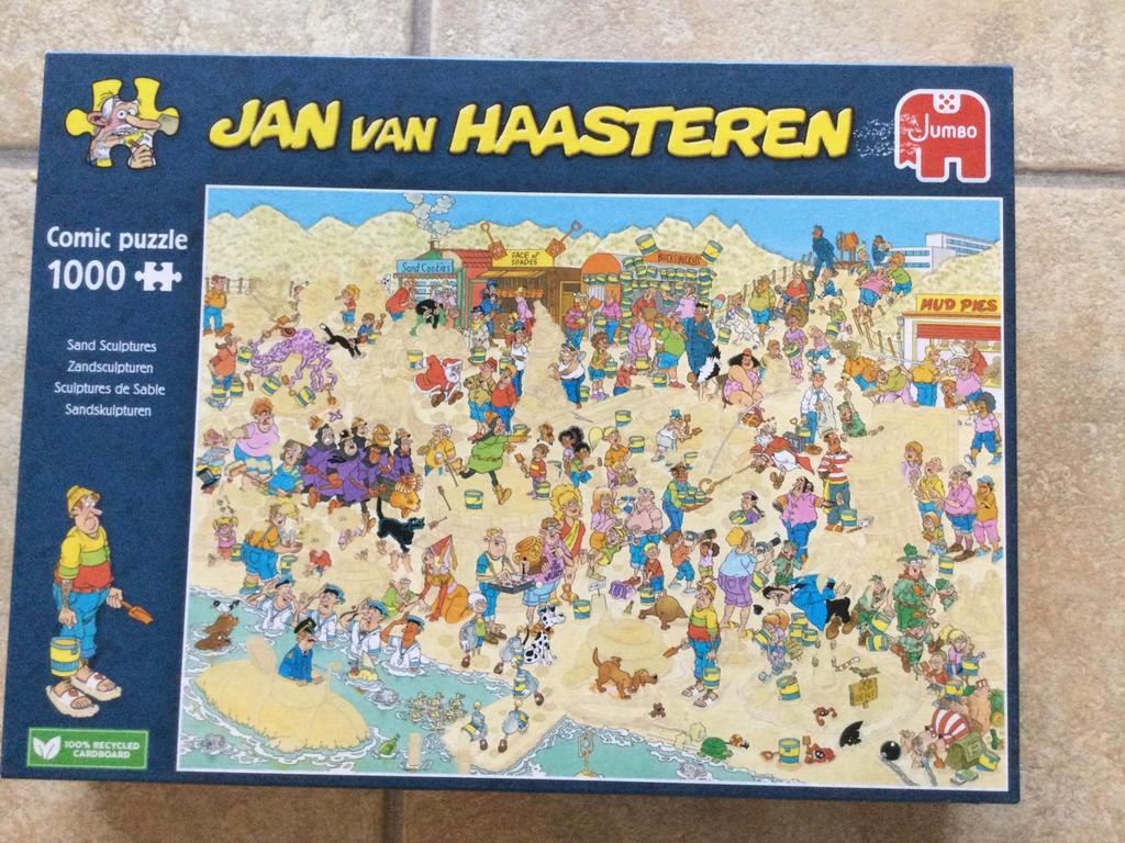 Jan van Haasteren Zandsculpturen puzzel 1000 stukjes, Ophalen of Verzenden, 500 t/m 1500 stukjes, Zo goed als nieuw, Legpuzzel