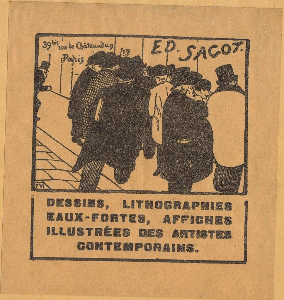 Felix Valloton reproduktie-offset "Les Amateurs d'Estampes', Antiek en Kunst, Kunst | Litho's en Zeefdrukken, Ophalen