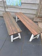2 Tuinbanken Opknappers - Planken aan vervanging toe, Tuin en Terras, Ophalen, Gebruikt, Hout
