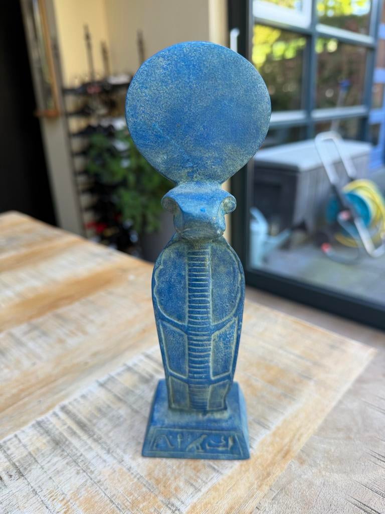 Uniek Egyptisch Beeld - Wadjet Cobra, Overige onderwerpen, Blauw, Minder dan 20 cm, Ophalen of Verzenden