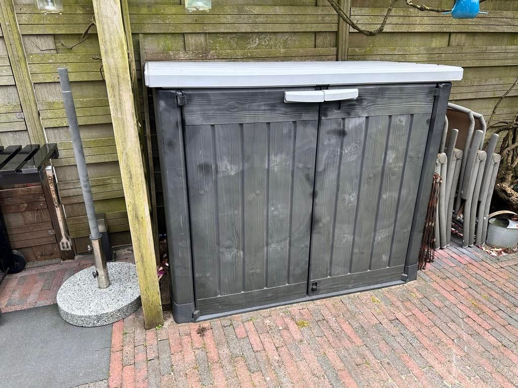 Afsluitbare Keter Opbergbox / Kussenbox Zwart-Grijs, Ophalen, Zo goed als nieuw, Kunststof, Overige typen