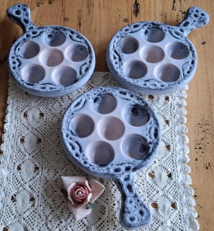 3 Vintage Fat Lava slakken schaaltjes voor  elk 6 slakken, Ophalen of Verzenden