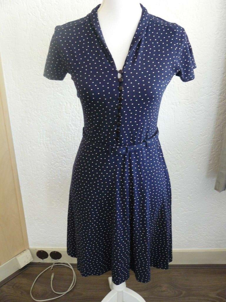 King Louie Emmy Dress Little dots maat S., Blauw, Ophalen of Verzenden, Zo goed als nieuw, King Louie
