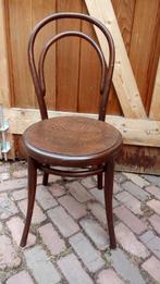 houten stoel ronde zitting, Huis en Inrichting, Stoelen, Ophalen, Gebruikt, Bruin, Eén