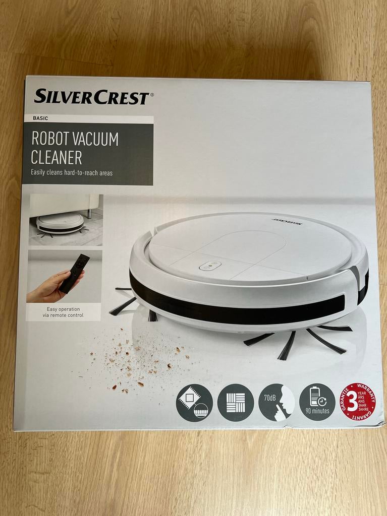 SilverCrest Robotstofzuiger Basic - Nieuw in doos, Ophalen of Verzenden, Nieuw, Reservoir, Robotstofzuiger